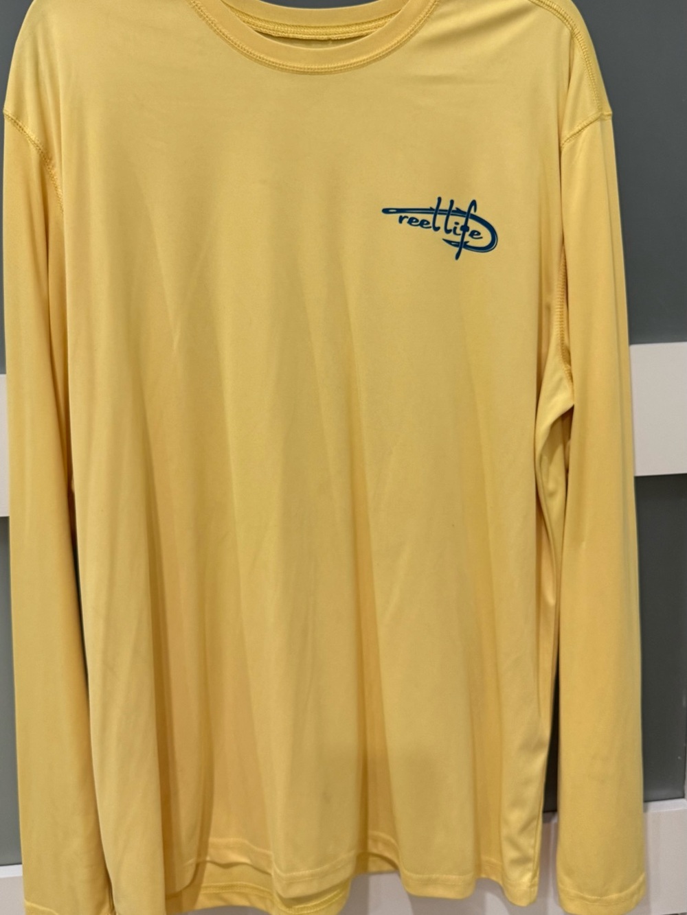 Reel Life Men’s Long-Sleeve Performance Tee — Pale Yellow